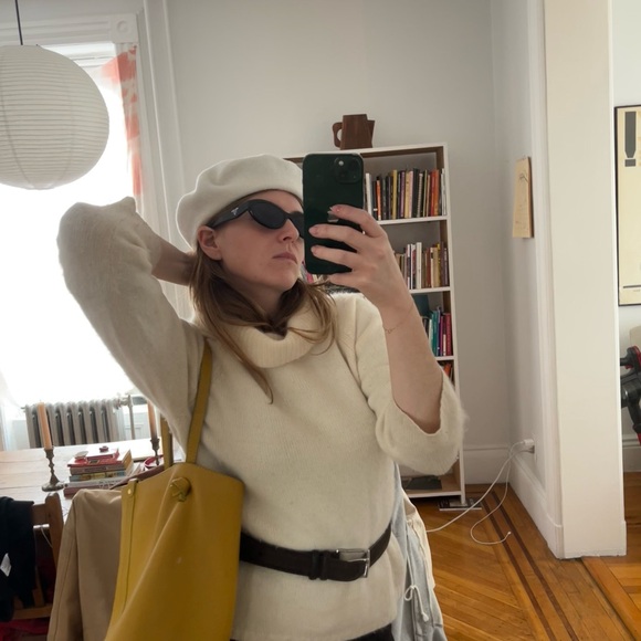 Yellow Leather Bucket Bag main image 4